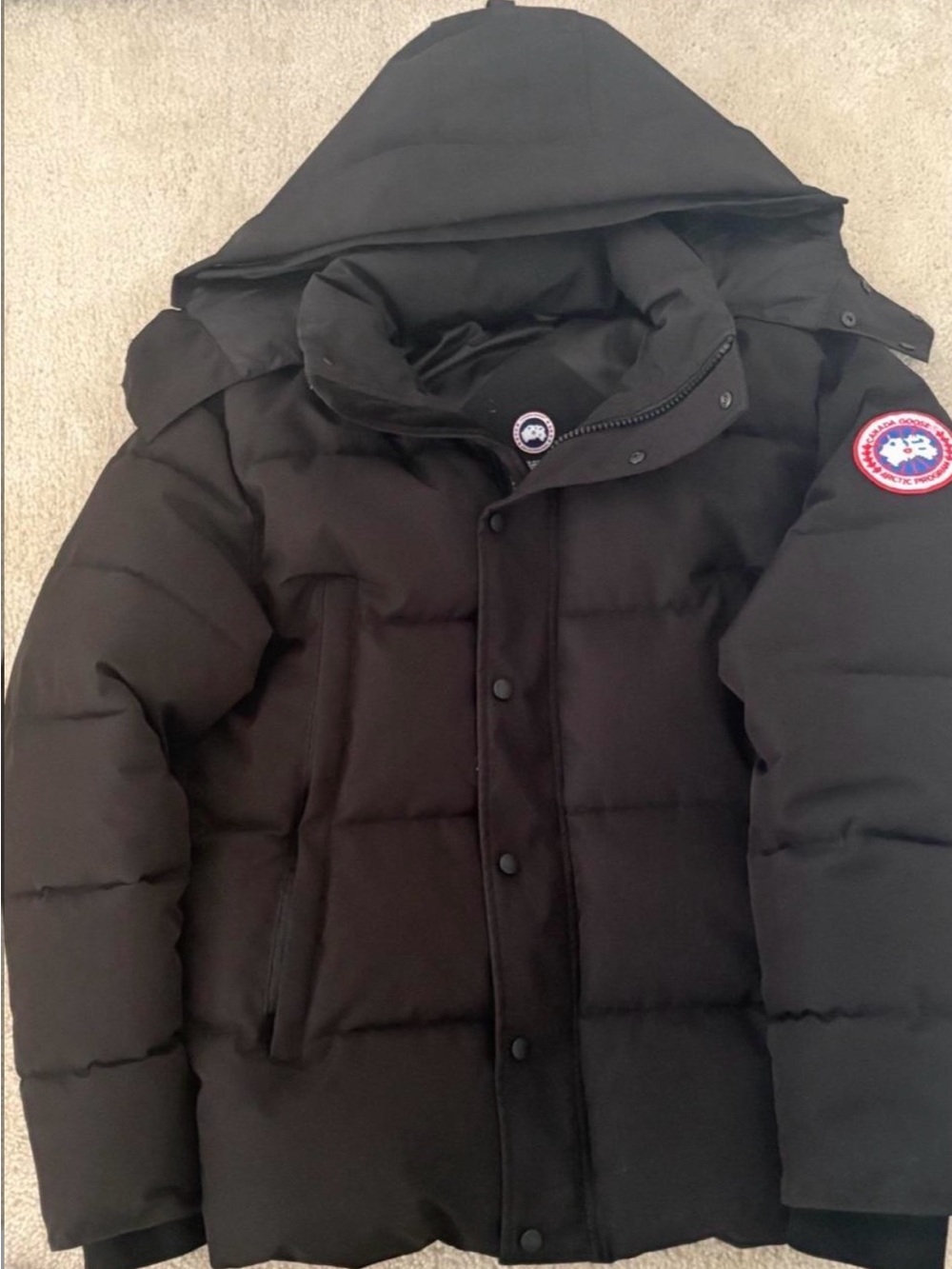 Canada Goose Black Men's Hooded Puffer Jacket